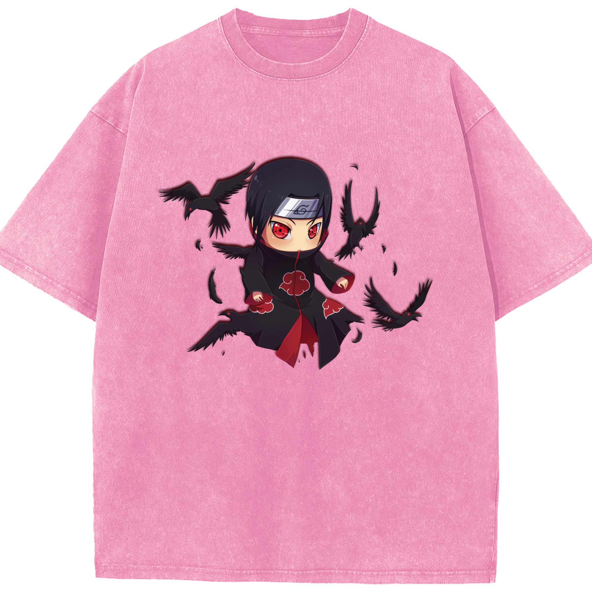（画像用） NARUTO -ナルト- うちは イタチ Uchiha Itachi 綿100% ヴィンテージ風 半袖Tシャツ（フロントプリント）